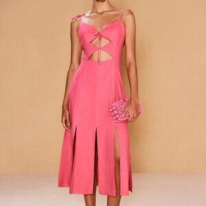 Cult Gaia Liv Cut Out Midi-Dress in Sangria NWT